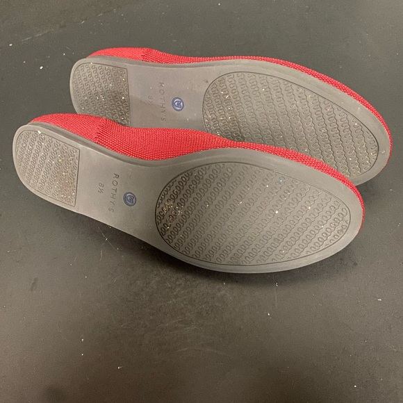 Rothy's Vibrant Red Flats with Blue Trim - Picture 10 of 10